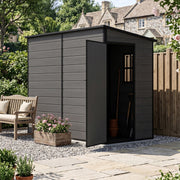 Plastic Garden Shed 8x4 Outdoor Storage Sheds Tool House w/ Floor, Lockable Door