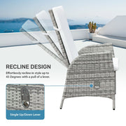 Oseasons Pack of 6 Lisbon Rattan Reclining Outdoor Dining Chair in Mixed Grey
