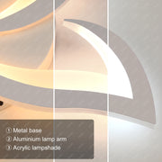 Modern Chandelier LED Lamp White Frame Ceiling Light Living Room Bedroom Lights
