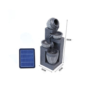 Solar Powered Garden Water Feature Outdoor Water Fountain Cascade with LED Light