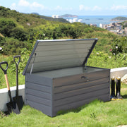 600L Galvanized Steel Trunk Container Garden Waterproof Storage Box Tools Bin UK