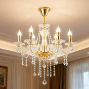 Marie Therese Chandelier Ceiling 6 Light Crystal Effect Lamp with Free LED Bulbs