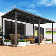 Aluminium Lean to Gazebo Outdoor Metal Harodtop Wall-Mounted Heavy Duty Pergolas