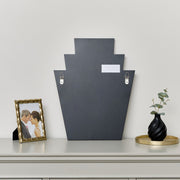 Black glass panelled retro art deco wall mirror vintage living room hall display