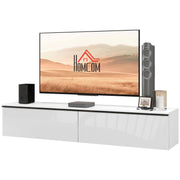 Wall Mounted TV Stand Unit with Storage and High Gloss Effect Refurbished