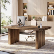 63 Inch Modern Solid Wood Executive Desk Large Rectangular Office Computer Desk