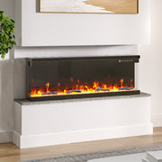 70'' Electric Fireplace 12 LED Color Media Freestand/Inset Fire 3 Side Panoramic