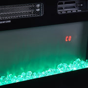 70inch White TV Stand Unit Cabinet with Electric Fireplace & 12 Colour LED Light