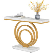 41-Inch Modern Console Table Narrow Gold Entryway Table for Hallway, Entrance