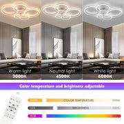 RGB LED Ceiling Fan Light Dimmable Chandelier Living Room Lamp W/ Remote Control