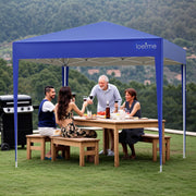 Heavy Duty 2.5x2.5m Pop Up Gazebo Waterproof Marquee with 4 Side Panels - Square