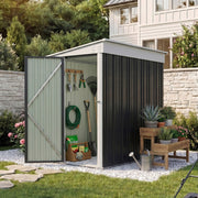 4 x 6FT Metal Garden Shed Outdoor Storage House Tool Sheds with Door and Vents