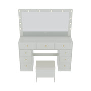 Dressing Table With Drawers Mirror Stool Set Makeup Desk Vanity Table Bedroom