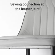 2/4/6 Faux Leather Dining Chairs Upholstered seat with Metal Legs Kitchen Chairs