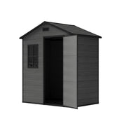 Grey Wood Grain Plastic Garden Shed 6x8 6x6 5x3 Outdoor Tool Bike Storage House
