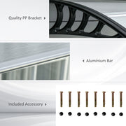 Door Canopy Outdoor Awning Rain Shelter for Window Porch 303x96 Clear