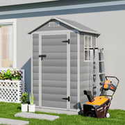 Large Plastic 4.4x3.4ft Outdoor Garden Tools Storage Shed Bike House Lockable UK