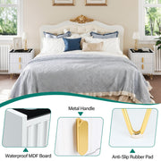 Modern LED Bedside Table with 2 Drawers Bedside Cabinet with Wireless Ocgvrfbblo