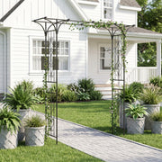 2M Garden Arch Metal Archway Gate Rose Vine Plants Climbing Trellis Heavy Duty
