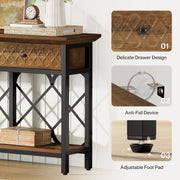 70.87'' Console Table with 3 Drawer Industrial Narrow Entryway Table for Hallway