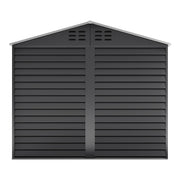 8X8.5 FT Metal Garden Shed Apex Roof With Double Doors Storage House Anthracite