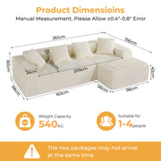 JUMBO CORD MODULAR L SHAPE CORNER SOFA 4 SEATER FURNITURE SETTEE SUITE POUFFE UK