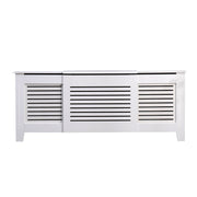 Kensington Radiator Cover Modern Traditional Horizontal Slat Cabinet MDF White
