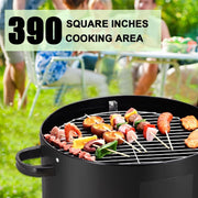 3 In 1 Charcoal Smoker BBQ Grill Patio Garden Camping Roaster with Thermometer