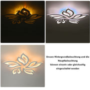 Modern Chandelier LED Lamp White Frame Ceiling Light With RGB Backlight Rahlszqb