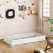 24 Panels DIY Pet Fence Playpen Puppy Dog Cat Animal Cage Metal Outdoor Indoor