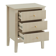 Pair of 3 Drawer Bedside Tables Hales Taupe Range Bedroom Furniture Set