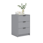 Grey Oak Bedside Cabinet 3 Drawer Side Table Night Stand Metal Runners Stratford
