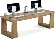 220cm Extra Long 2 Person Desk, Modern Large Office Computer Desk Writing Table