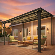 Aluminium Lean to Gazebo Outdoor Metal Harodtop Wall-Mounted Heavy Duty Pergolas