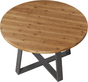120cm Solid Wood Round Dining Table Modern Circle Kitchen Table for 4-6 People