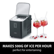 Caso IceChef Compact Ice Cube Maker Machine 1L Tank 500g/hr Two Sizes Black