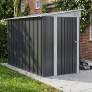 4 x 9ft Lean to Garden Metal Shed Ventilated Tool Storage House Waterproof Sheds