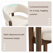Set of 6 Dining Chairs !SALE! Cream Boucle Solid Wood Dark Wood Armchairs
