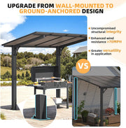 Metal Freestanding Hardtop Gazebo Aluminium Outdoor Pergola Waterproof for Patio
