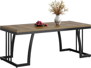 Rectangular Dining Table for 6 Seater, 160cm Farmhouse Wood Kitchen Dinner Table