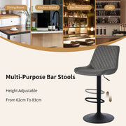 4PCS Swivel Bar Stools Velvet/Faux Suede Breakfast Adjustable Height Bar Chair