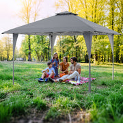 Outdoor Easy Setup Gazebo 395 x 395 cm Pop up Canopy Tent-Grey