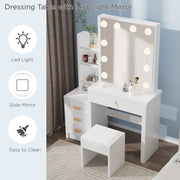 Dressing Table With Drawers Mirror Stool Set Makeup Desk Vanity Table Bedroom
