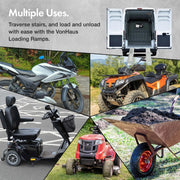 Foldable Loading Ramps - 2pc Motorbike Quad Van Ramps Heavy Duty 400kg - Vonhaus