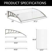 Door Canopy Awning Shelter Outdoor Porch Patio Front Back Window Roof Rain Cover