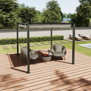 3 x 3 m Metal Pergola Gazebo Patio Sun Shelter Retractable Canopy Garden Shelter
