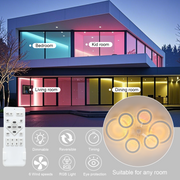 Smart Ceiling Fan with Lights Reversible Dimmable LED Ceiling Light Fan & Remote