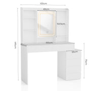 Dressing Table With 6 Drawers LED Mirror Set Makeup Desk Vanity Table Bedroom