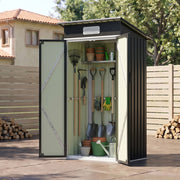 Metal Garden Shed 3X2FT Pent Roof Outdoor Tool Storage House with Lockable Door