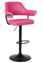 SET OF 2 PLUSH BAR STOOLS, GAS LIFT, BREAKFAST KITCHEN BAR PADDED ARMS & BACK